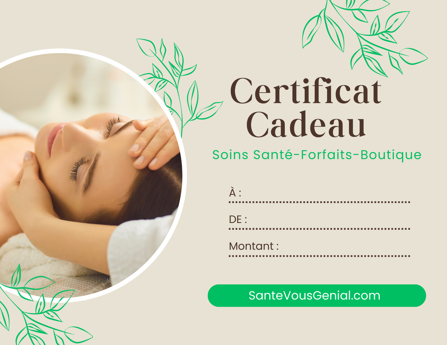 Certificat Cadeau Santé Vous Génial